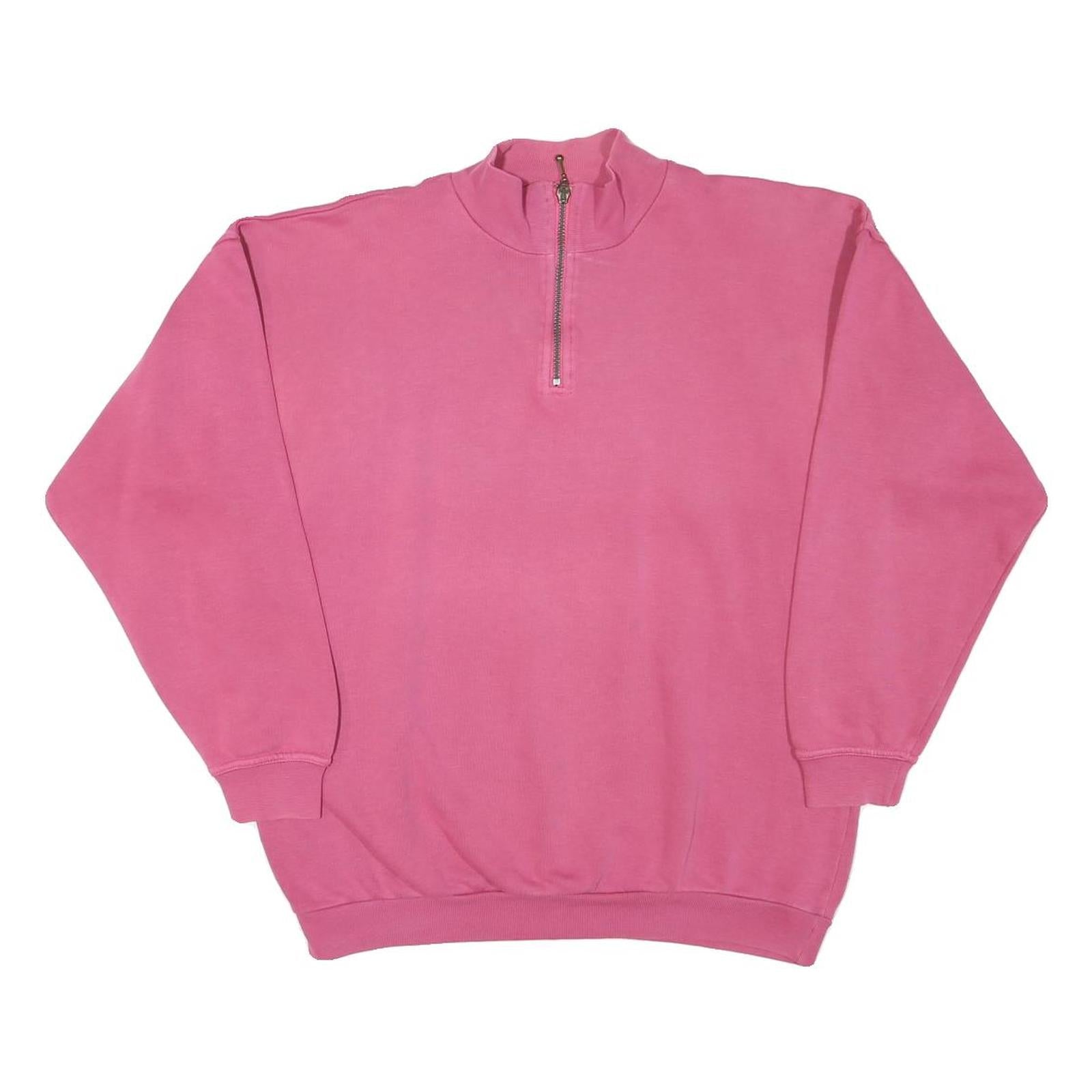 SWITCHER Womens Pink 1/4 Zip Sweatshirt M Cotton Blend Casual Pullover