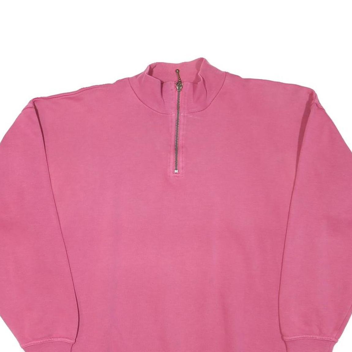 SWITCHER Womens Pink 1/4 Zip Sweatshirt M Cotton Blend Casual Pullover