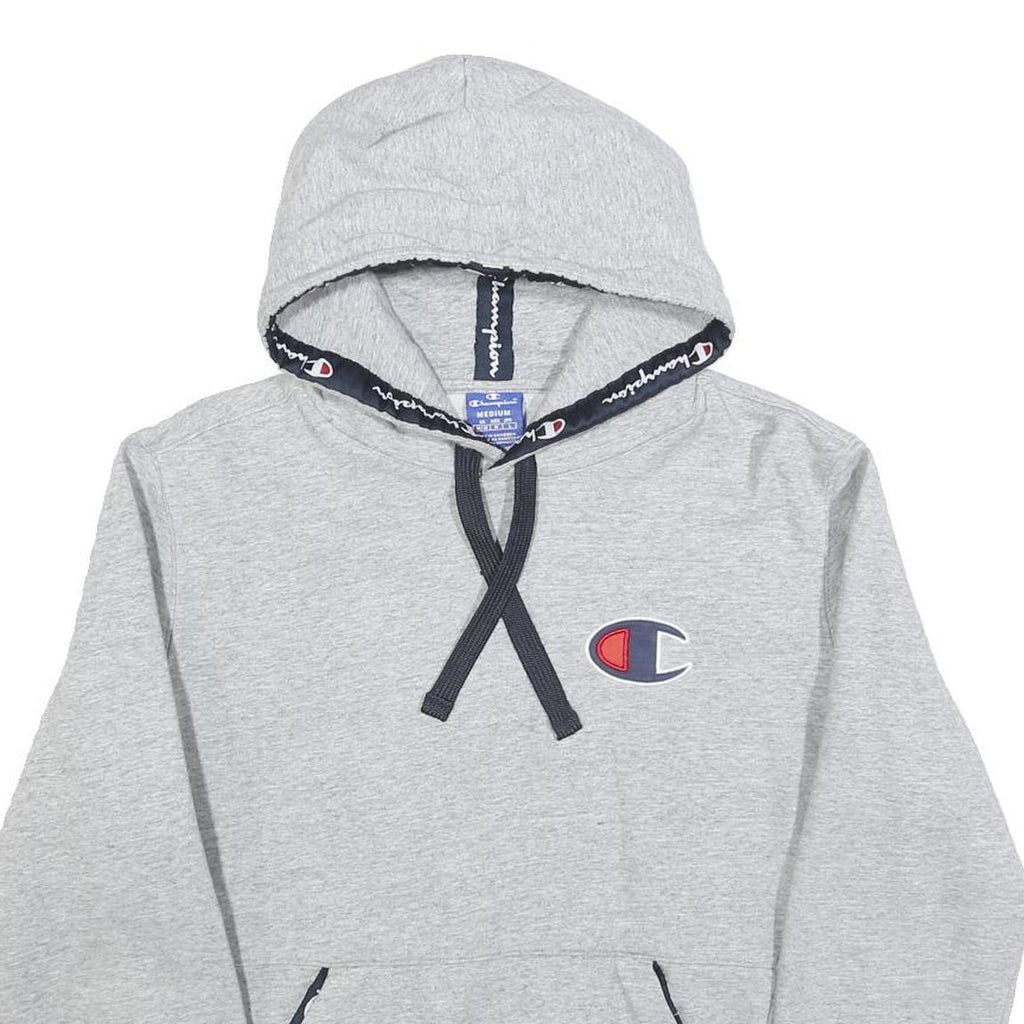 CHAMPION Mens Grey Hoodie M Cotton Blend Pullover Hooded Sweatshirt