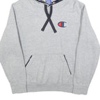 CHAMPION Mens Grey Hoodie M Cotton Blend Pullover Hooded Sweatshirt