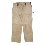 CARHARTT Mens Relaxed Beige Workwear Cotton Blend Trousers W32 L30 Utility Zip