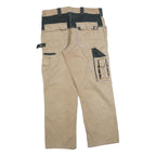CARHARTT Mens Relaxed Beige Workwear Cotton Blend Trousers W32 L30 Utility Zip