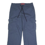 GLORIA VANDERBILT Womens Cotton Blend Blue Regular Cargo Trousers W32 L29 Casual