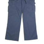 GLORIA VANDERBILT Womens Cotton Blend Blue Regular Cargo Trousers W32 L29 Casual