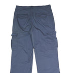 GLORIA VANDERBILT Womens Cotton Blend Blue Regular Cargo Trousers W32 L29 Casual