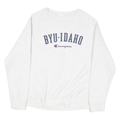 CHAMPION Mens White BYU-Idaho Crew Neck M Cotton Sweatshirt Casual Pullover