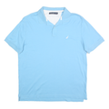 NAUTICA Mens Blue Short Sleeve Plain L Cotton Polo Shirt Casual Classic