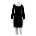 LAURA ASHLEY Womens Pencil Dress Black Velvet 90s Knee Length UK 8