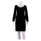 LAURA ASHLEY Womens Pencil Dress Black Velvet 90s Knee Length UK 8