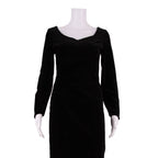 LAURA ASHLEY Womens Pencil Dress Black Velvet 90s Knee Length UK 8