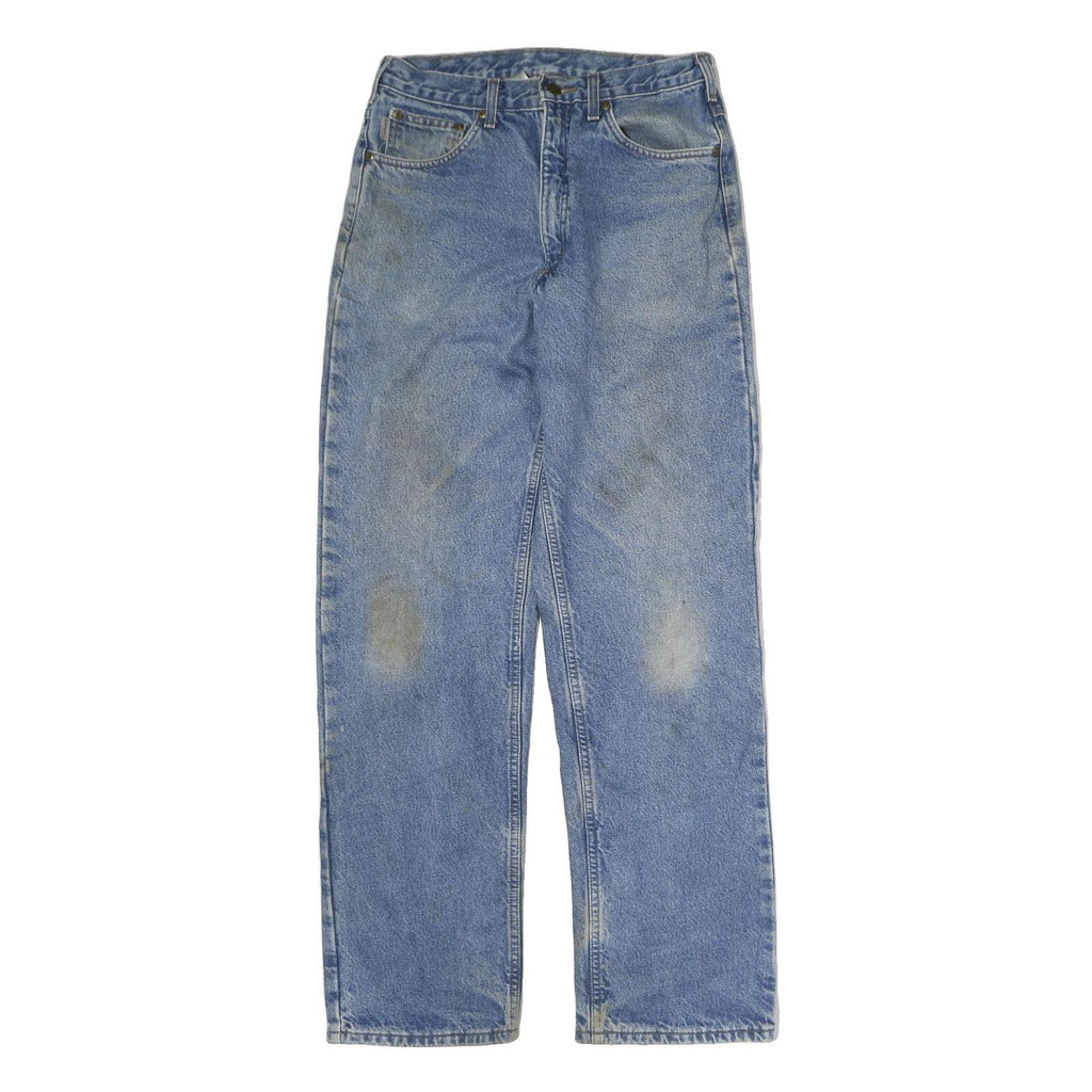CARHARTT Mens Relaxed Blue Denim W32 L34 Straight Leg Cotton Zip Jeans Workwear