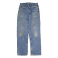 CARHARTT Mens Relaxed Blue Denim W32 L34 Straight Leg Cotton Zip Jeans Workwear