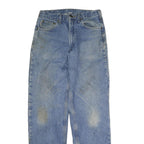 CARHARTT Mens Relaxed Blue Denim W32 L34 Straight Leg Cotton Zip Jeans Workwear