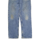 CARHARTT Mens Relaxed Blue Denim W32 L34 Straight Leg Cotton Zip Jeans Workwear