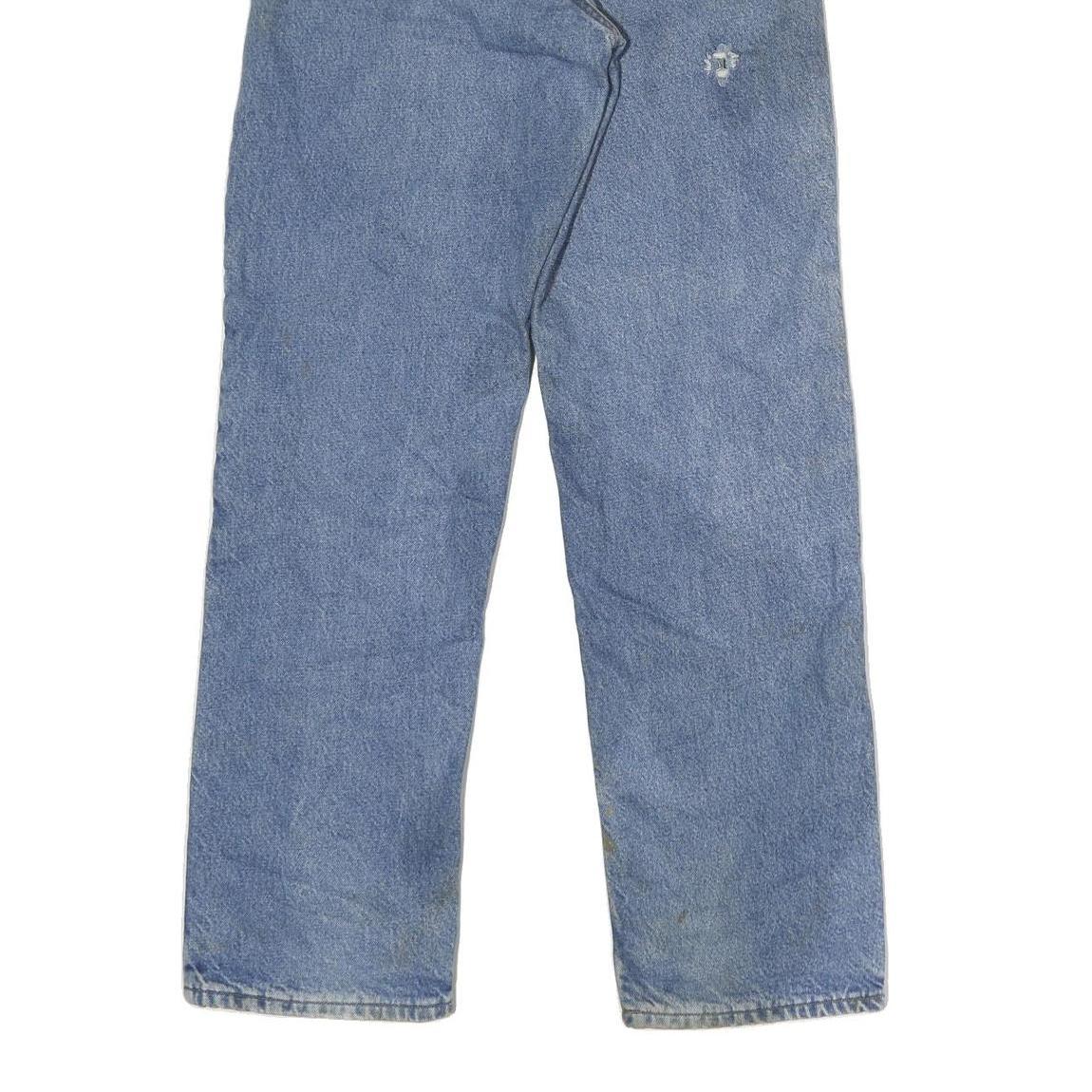 CARHARTT Mens Relaxed Blue Denim W32 L34 Straight Leg Cotton Zip Jeans Workwear