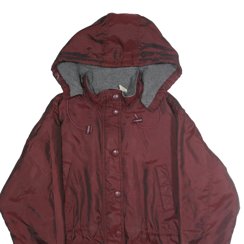 ST JOHNS BAY Womens Maroon Nylon Hooded Zip Jacket M Outdoor Windbreaker