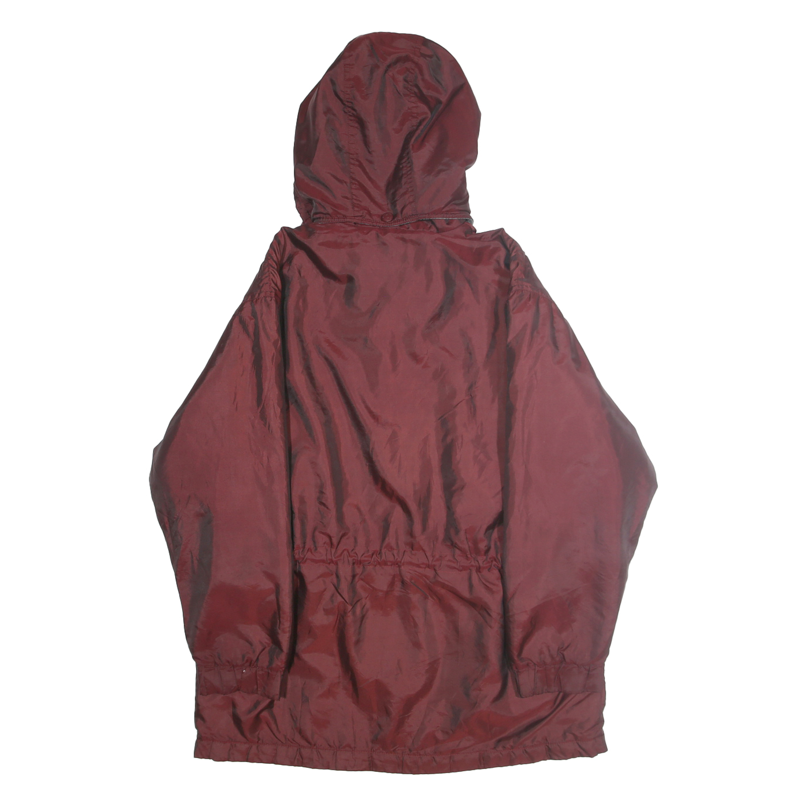 ST JOHNS BAY Womens Maroon Nylon Hooded Zip Jacket M Outdoor Windbreaker