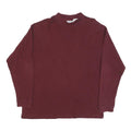 REEBOK Mens Maroon Long Sleeve Crew Neck Cotton Blend T-Shirt L Plain Classic
