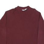 REEBOK Mens Maroon Long Sleeve Crew Neck Cotton Blend T-Shirt L Plain Classic