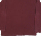 REEBOK Mens Maroon Long Sleeve Crew Neck Cotton Blend T-Shirt L Plain Classic