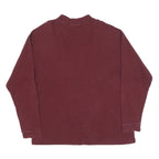 REEBOK Mens Maroon Long Sleeve Crew Neck Cotton Blend T-Shirt L Plain Classic