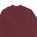 REEBOK Mens Maroon Long Sleeve Crew Neck Cotton Blend T-Shirt L Plain Classic