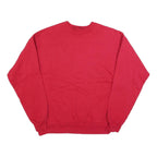 HANES Mens Red Sweatshirt Crew Neck L Plain Cotton Blend Pullover Casual