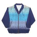 LETS JET Womens Blue Patterned Zip Jacket XL Polyester Blend Casual Wear