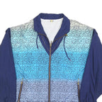 LETS JET Womens Blue Patterned Zip Jacket XL Polyester Blend Casual Wear