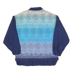 LETS JET Womens Blue Patterned Zip Jacket XL Polyester Blend Casual Wear