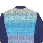 LETS JET Womens Blue Patterned Zip Jacket XL Polyester Blend Casual Wear