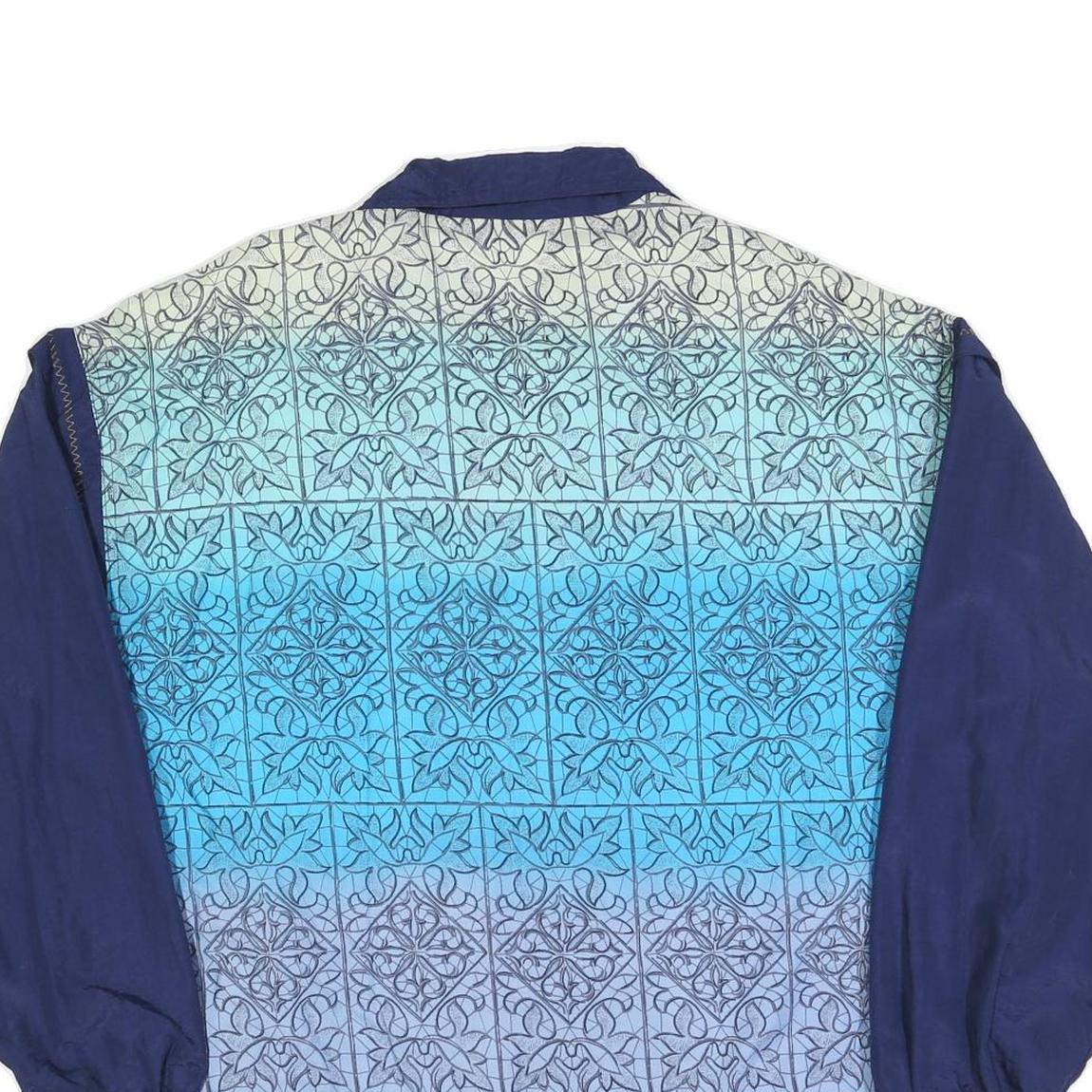 LETS JET Womens Blue Patterned Zip Jacket XL Polyester Blend Casual Wear