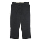 DICKIES Mens Polyester Blend Black Classic Straight Trousers W40 L30 Workwear