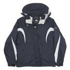 HELLY HANSEN Womens Navy Blue Nylon Outdoor Jacket M Zip Hooded Plain