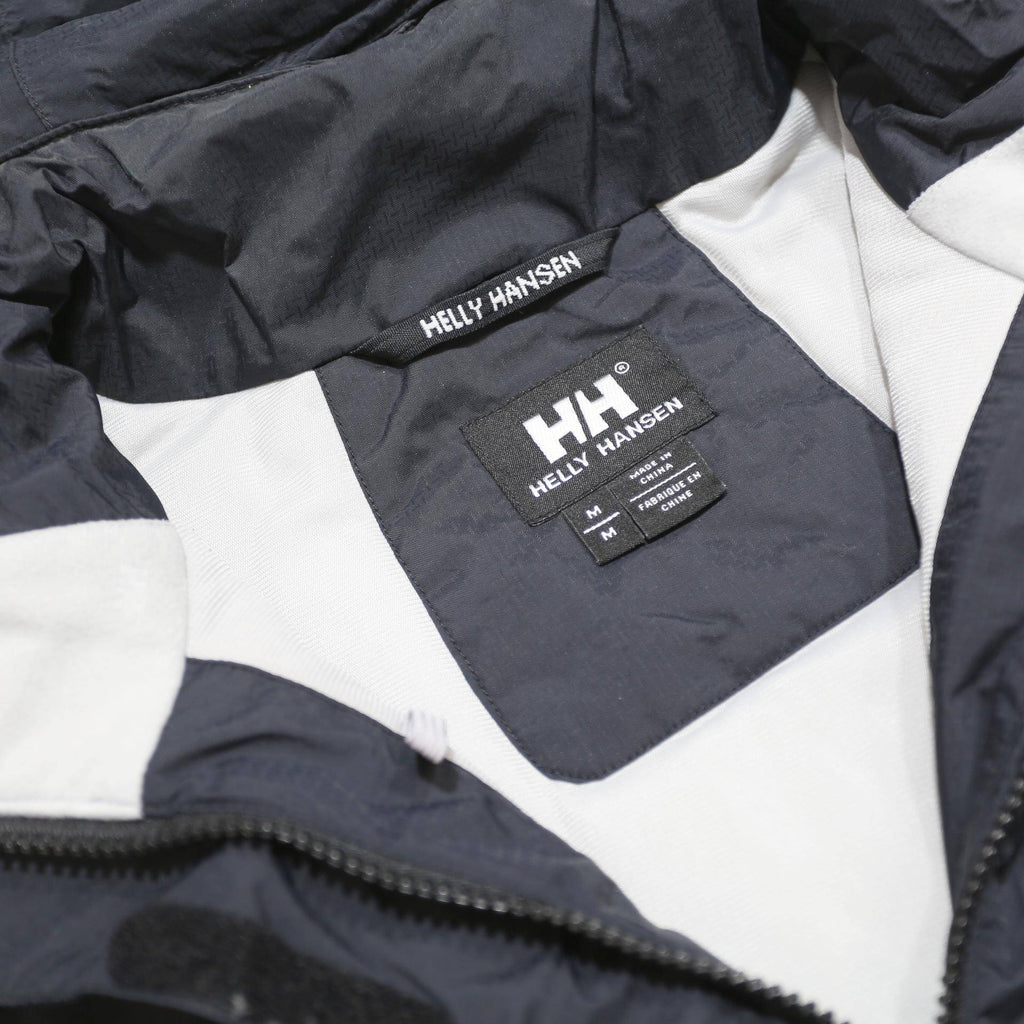 HELLY HANSEN Womens Navy Blue Nylon Outdoor Jacket M Zip Hooded Plain