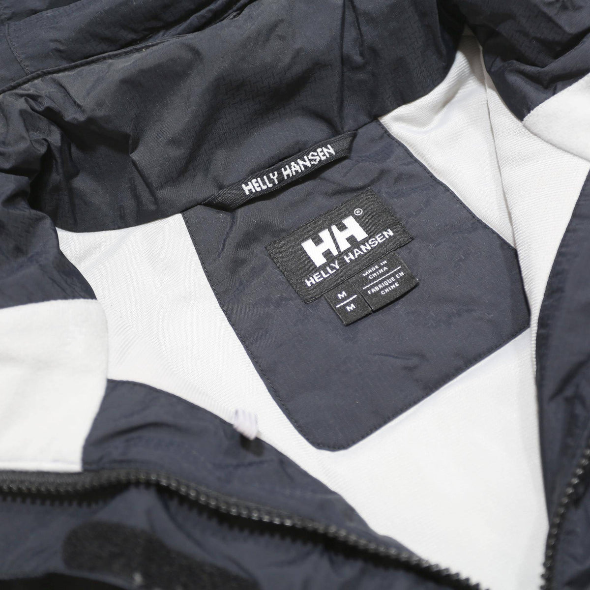 HELLY HANSEN Womens Navy Blue Nylon Outdoor Jacket M Zip Hooded Plain