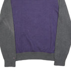TOMMY HILFIGER Mens Grey & Purple Deer Pattern Cotton Jumper Crew Neck Basic