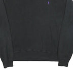 POLO RALPH LAUREN Mens Black Plain Cotton Crew Neck Basic Knit Jumper L