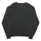 POLO RALPH LAUREN Mens Black Plain Cotton Crew Neck Basic Knit Jumper L