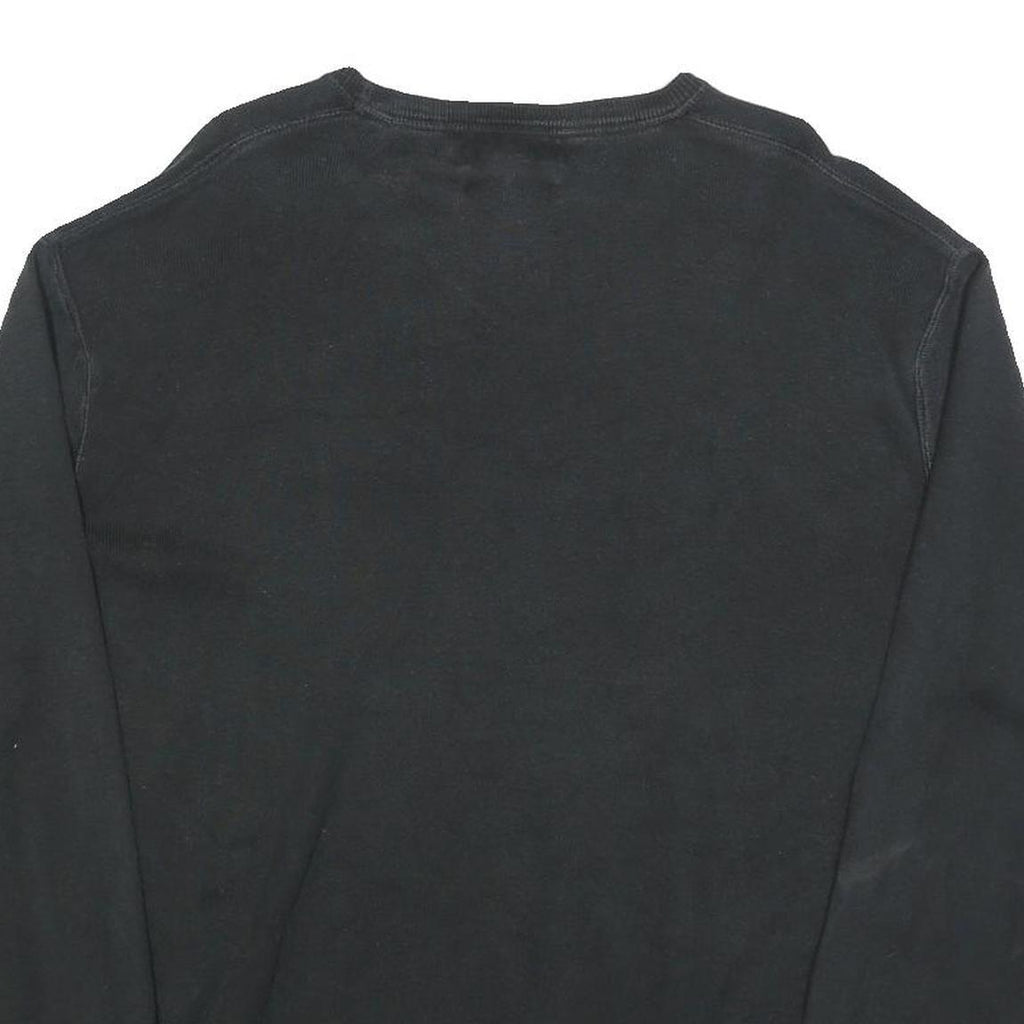 POLO RALPH LAUREN Mens Black Plain Cotton Crew Neck Basic Knit Jumper L