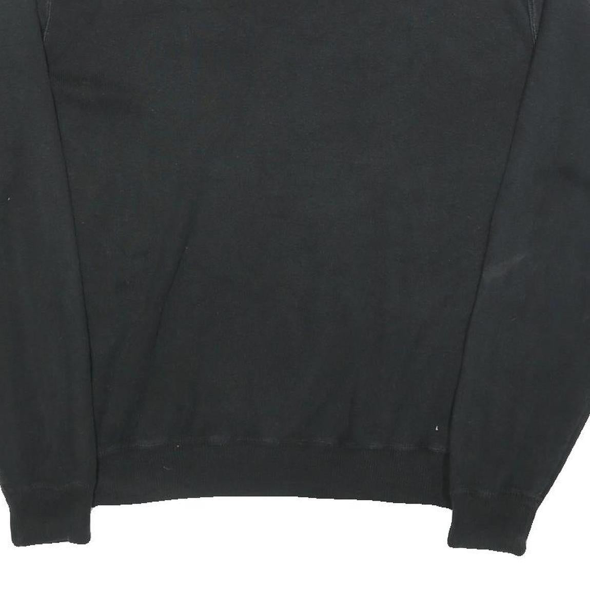 POLO RALPH LAUREN Mens Black Plain Cotton Crew Neck Basic Knit Jumper L