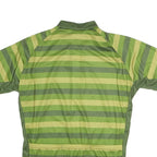 VOLEA Mens Green Striped Modern L Short Sleeve 1/4 Zip Cycling Jersey