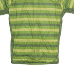 VOLEA Mens Green Striped Modern L Short Sleeve 1/4 Zip Cycling Jersey