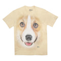 THE MOUNTAIN Mens Beige Dog Face Graphic T-Shirt M Short Sleeve Crew Neck Casual