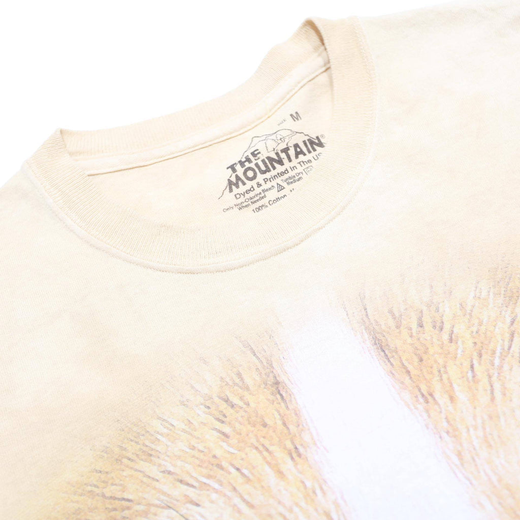 THE MOUNTAIN Mens Beige Dog Face Graphic T-Shirt M Short Sleeve Crew Neck Casual
