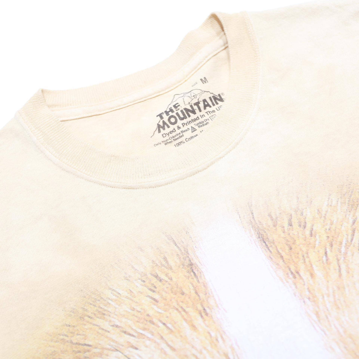 THE MOUNTAIN Mens Beige Dog Face Graphic T-Shirt M Short Sleeve Crew Neck Casual
