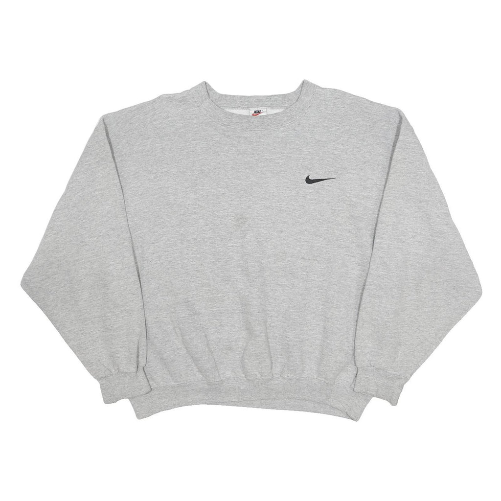 NIKE Womens Grey Sweatshirt Crew Neck M Cotton Blend Casual Pullover