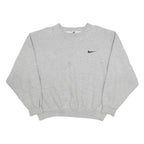 NIKE Womens Grey Sweatshirt Crew Neck M Cotton Blend Casual Pullover