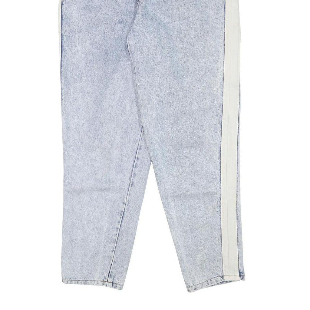 TOP Womens Relaxed Light Blue Denim Jeans W30 L29 Side Stripe Zip Closure