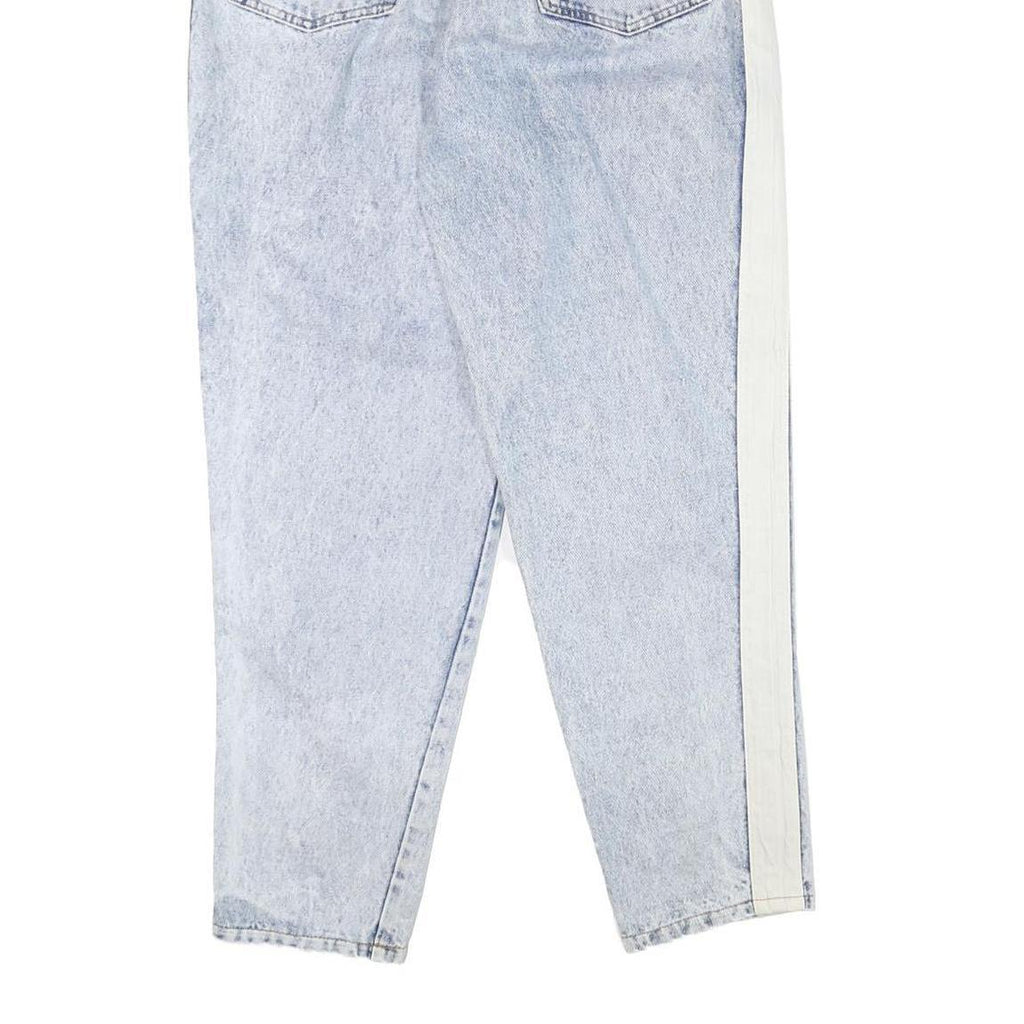 TOP Womens Relaxed Light Blue Denim Jeans W30 L29 Side Stripe Zip Closure